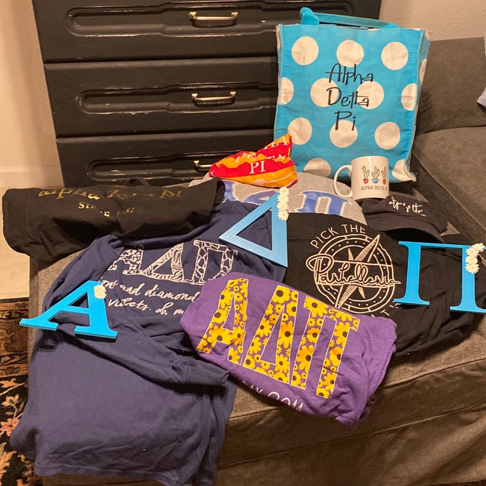 Alpha Delta Pi bags, hoodie and T-shirts bundle package at a HUGE bargain.